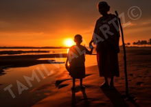 Load image into Gallery viewer, Wisdom and innocence: A sunset walk