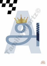 Load image into Gallery viewer, Tamil letter A அ blue