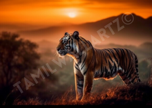 Load image into Gallery viewer, Striped majesty: A tiger's sunset II