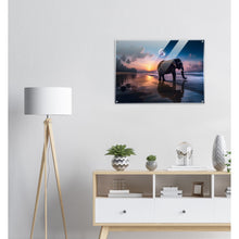 Load image into Gallery viewer, Meeting of the giants: The lone elephant and the Shining Moon on the beach