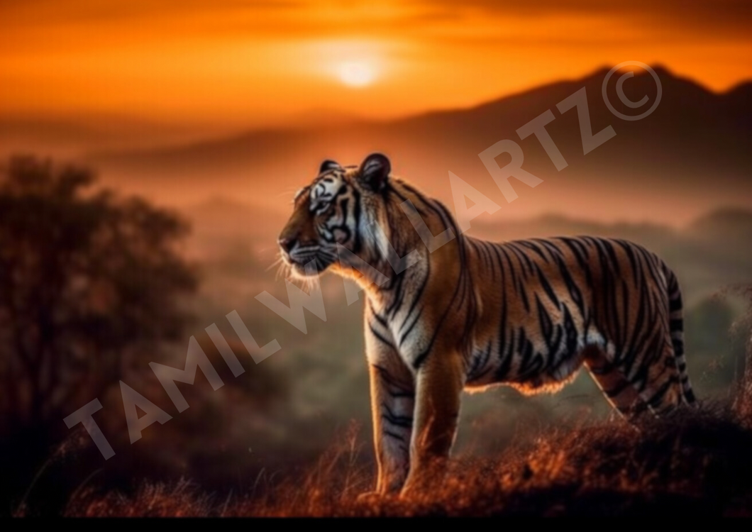 Striped majesty: A tiger's sunset II